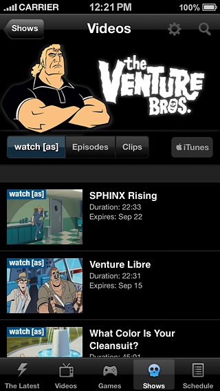Adult Swim for iPhone in 2013 – Videos