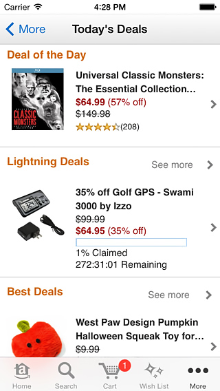 Amazon Mobile for iPhone in 2013 – Today's Deals