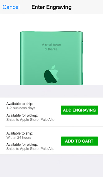 Apple Store for iPhone in 2013 – Enter Engraving