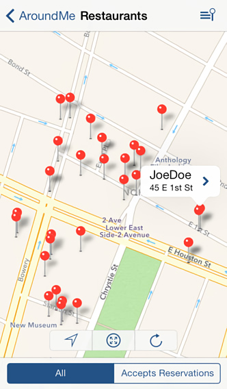 AroundMe for iPhone in 2013 – Restaurants