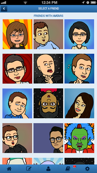 Bitstrips for iPhone in 2013 – Select a friend