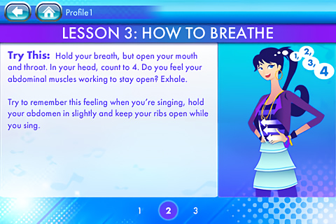 Disney Spotlight Karaoke for iPhone in 2013 – Lesson 3 – How to breathe