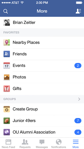 Facebook for iPhone in 2013
