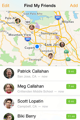 Find My Friends for iPhone in 2013