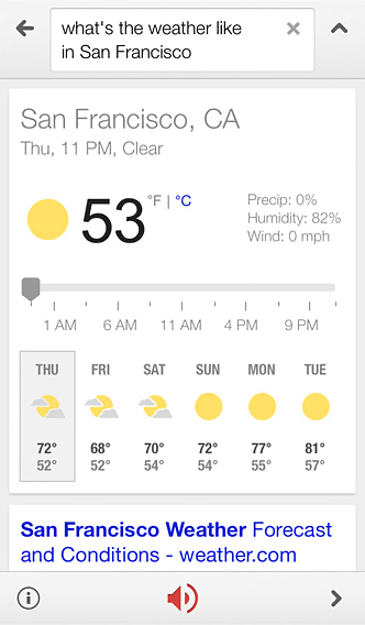 Google Search for iPhone in 2013 – Weather