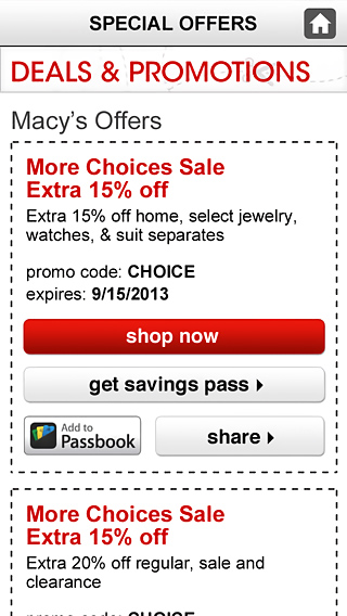 Macy's for iPhone in 2013 – Special Offers