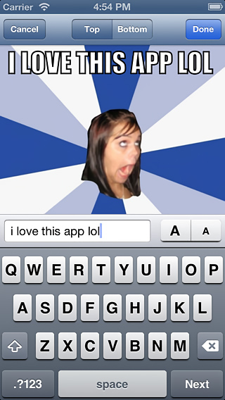 Meme Generator by MemeCrunch for iPhone in 2013