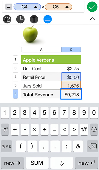 Numbers for iPhone in 2013