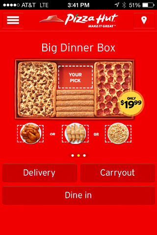 Pizza Hut for iPhone in 2013