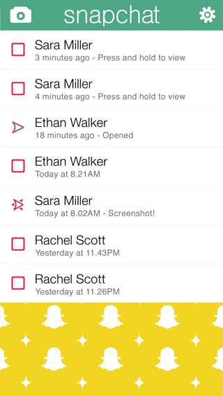 Snapchat for iPhone in 2013