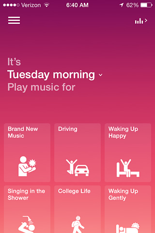 Songza for iPhone in 2013