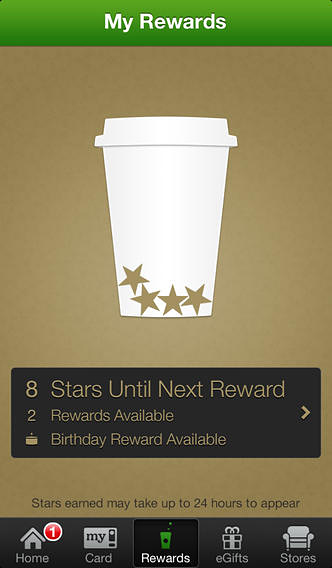 Starbucks for iPhone in 2013 – Rewards