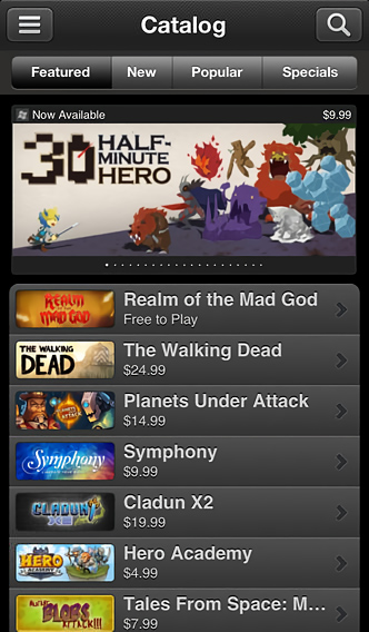 Steam Mobile for iPhone in 2013 – Catalog