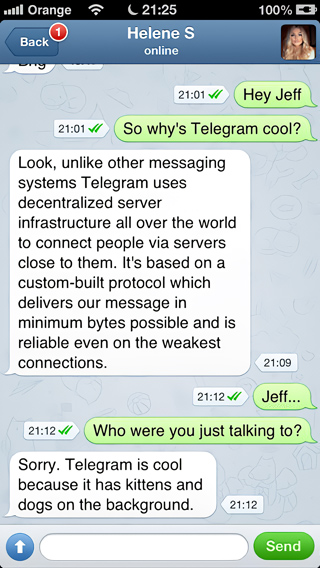 Telegram Messenger for iPhone in 2013