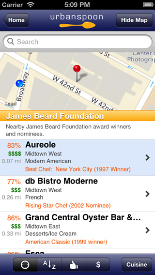 Urbanspoon for iPhone in 2013