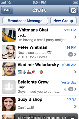 WhatsApp Messenger for iPhone in 2013