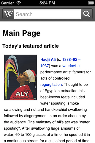 Wikipedia Mobile for iPhone in 2013