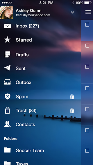 Yahoo Mail for iPhone in 2013 – Navigation