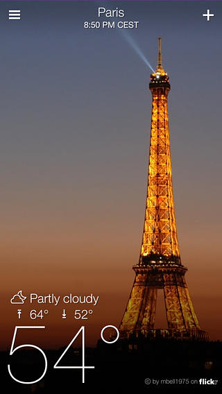 Yahoo Weather for iPhone in 2013 – Paris