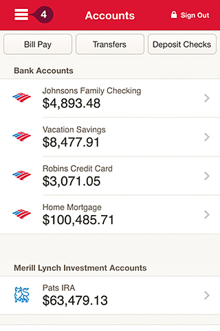 Bank of America – Mobile Banking for iPhone in 2014