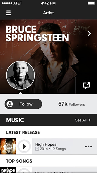 Beats Music for iPhone in 2014 – Artist