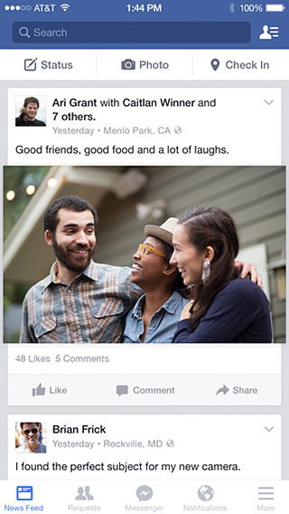 Facebook for iPhone in 2014