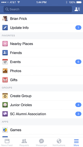 Facebook for iPhone in 2014 – More