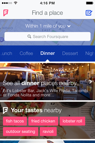 Foursquare for iPhone in 2014