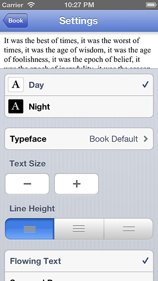 Google Play Books for iPhone in 2014 – Settings