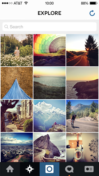 Instagram for iPhone in 2014 – Explore
