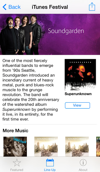 iTunes Festival for iPhone in 2014 – Line-Up – Soundgarden