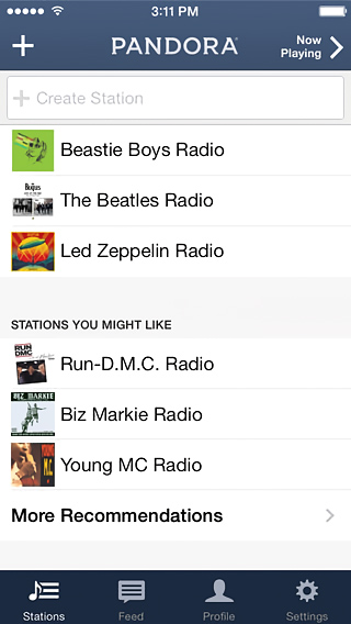 Pandora Radio for iPhone in 2014 – Stations