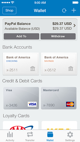 PayPal for iPhone in 2014 – Wallet