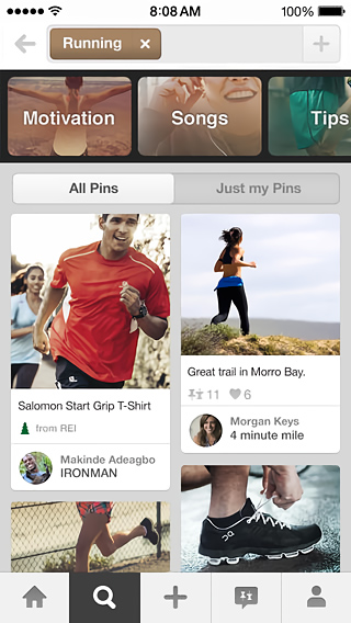 Pinterest for iPhone in 2014 – Label
