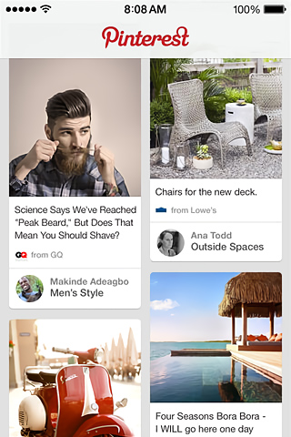 Pinterest for iPhone in 2014