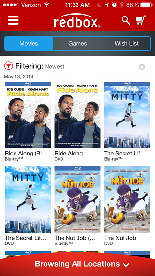 Redbox for iPhone in 2014 – Movies