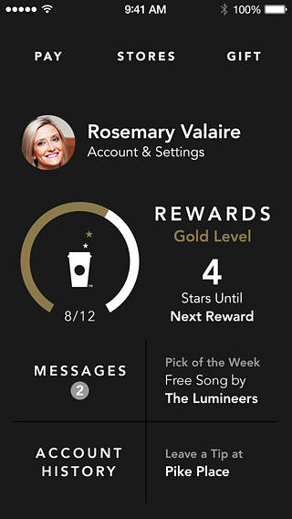 Starbucks for iPhone in 2014 – Account