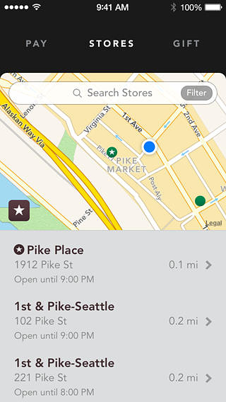 Starbucks for iPhone in 2014 – Stores