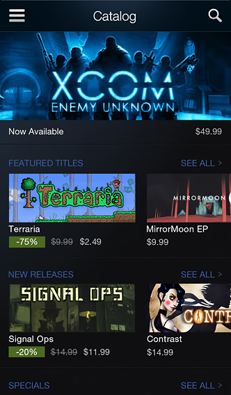 Steam Mobile for iPhone in 2014 – Catalog