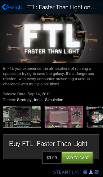 Steam Mobile for iPhone in 2014 – Search