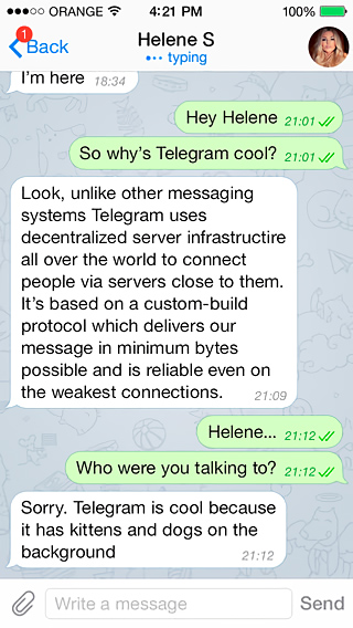 Telegram Messenger for iPhone in 2014 – Chat