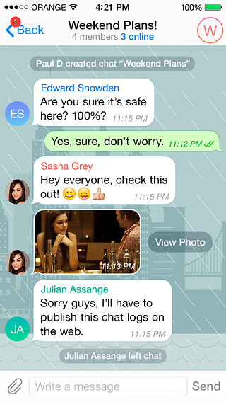Telegram Messenger for iPhone in 2014 – Chat