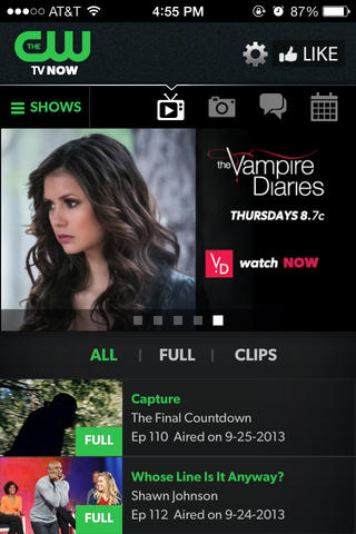 The CW Network for iPhone in 2014