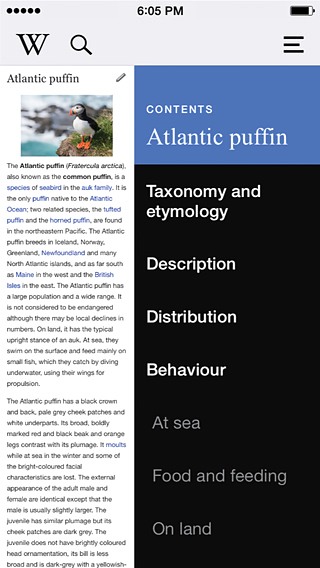 Wikipedia Mobile for iPhone in 2014