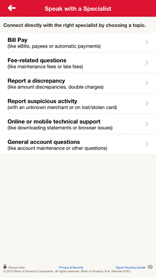 Bank of America - Mobile Banking for iPhone in 2015 – Speak with a Specialist