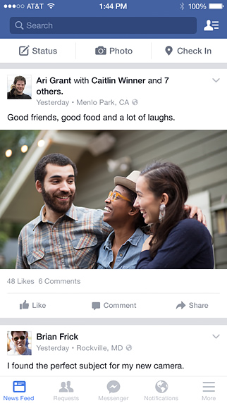 Facebook for iPhone in 2015