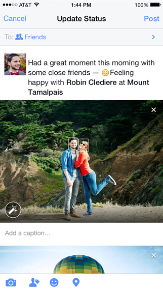 Facebook for iPhone in 2015 – Update Status