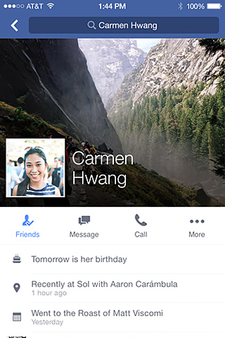 Facebook for iPhone in 2015