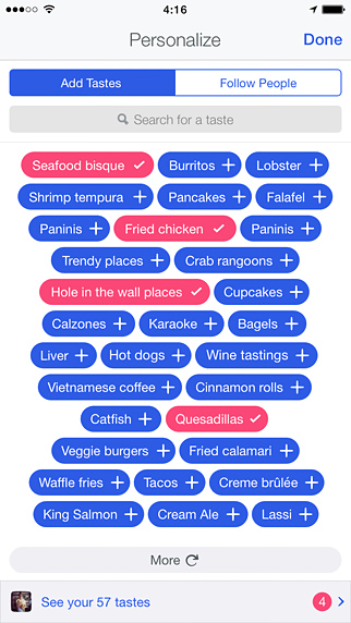 Foursquare for iPhone in 2015 – Personalize
