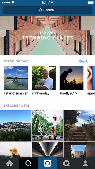 Instagram for iPhone in 2015 – Explore Posts